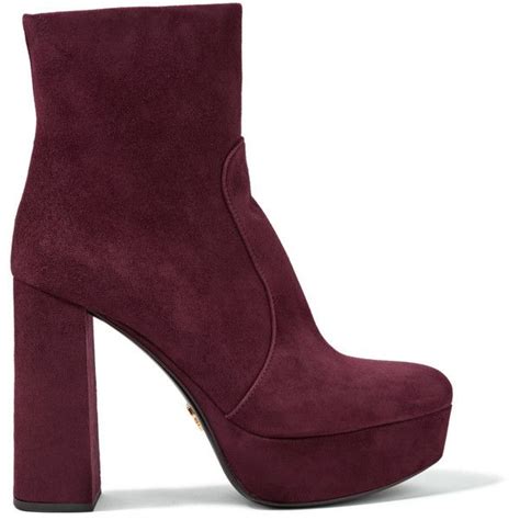 prada over knee suede boots|Prada suede platform boots.